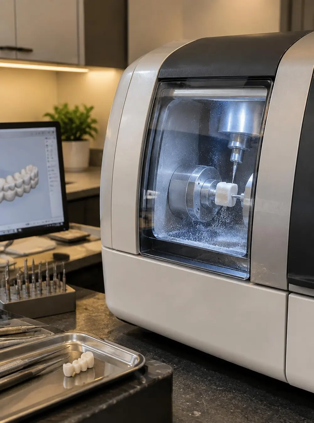 Chairside CAD/CAM workflow in a modern dental clinic setting